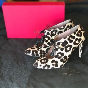 Kate Spade Davie Leopard Calf Print Pump Booties